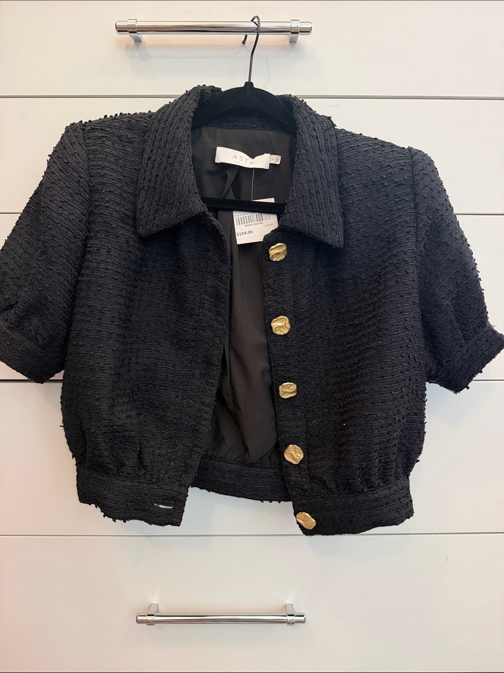 Astr the Label Black Bronwyn Cropped Jacket